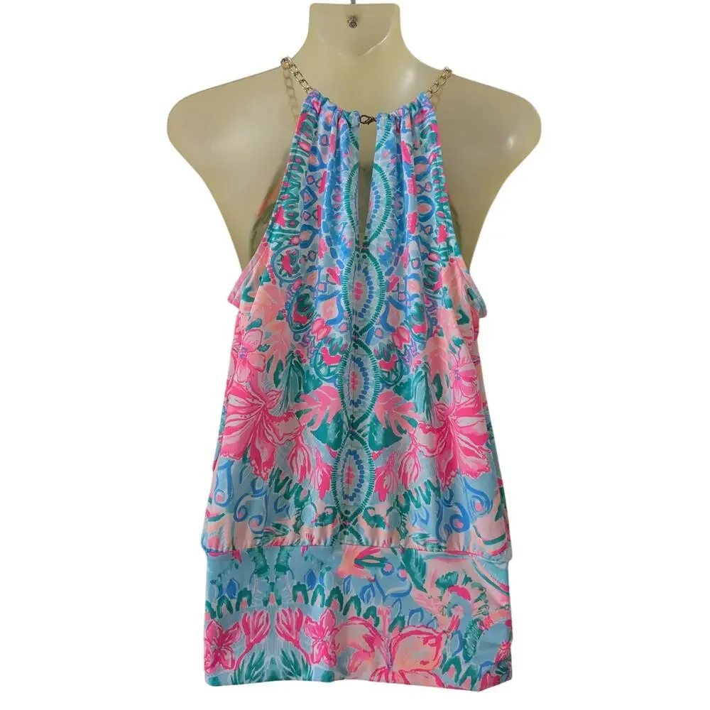 Lilly Pulitzer BOWEN Sz S Halter Top in Hot Tamale - Picture 6 of 10